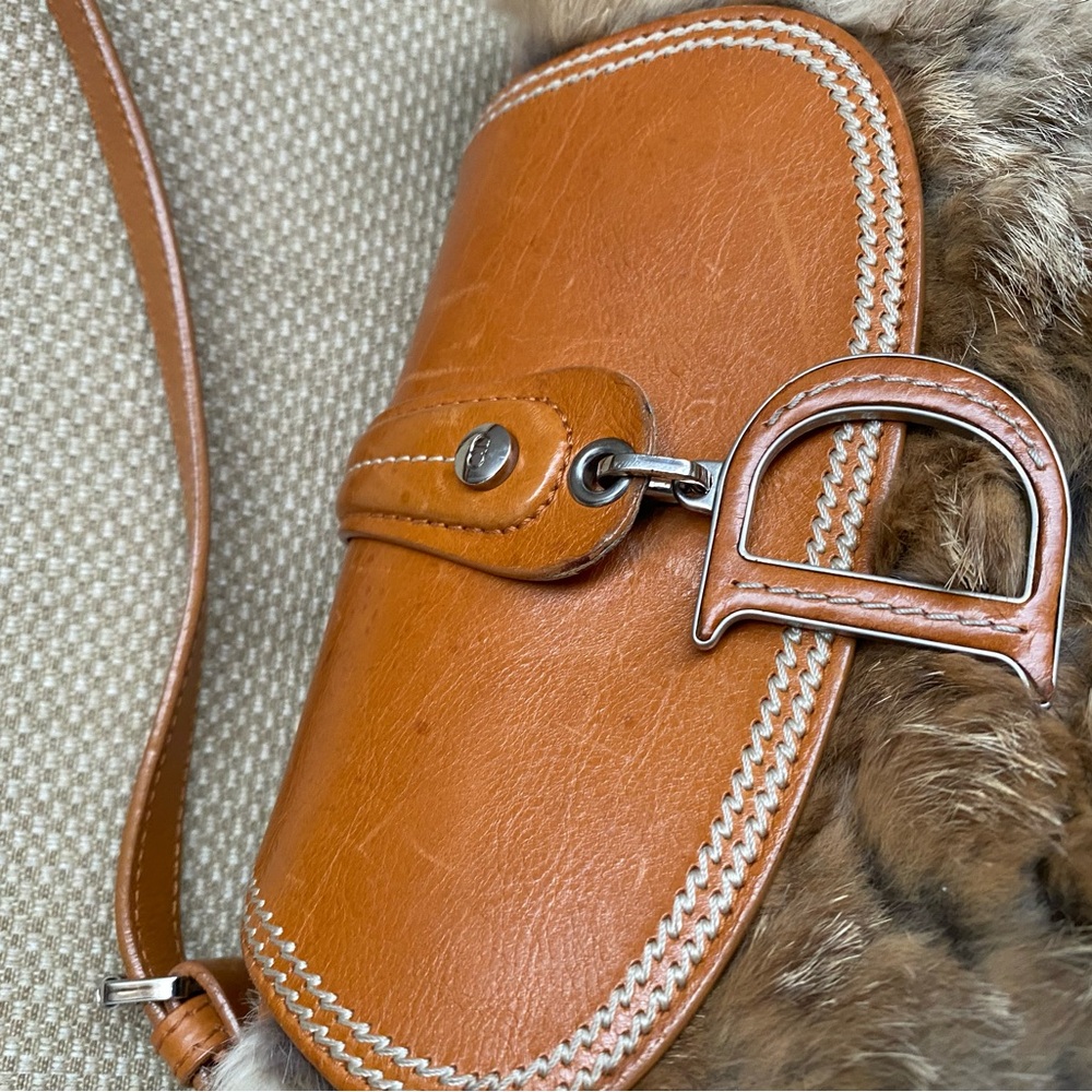 Dior Tan and Brown Fur Crossbody Bag - Picture 3 of 9
